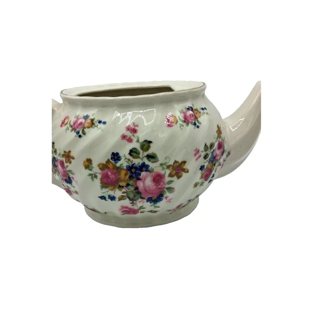 Vintage Collectible Staffordshire Fine Ceramic Floral Pattern Teapot - Picture 14 of 15